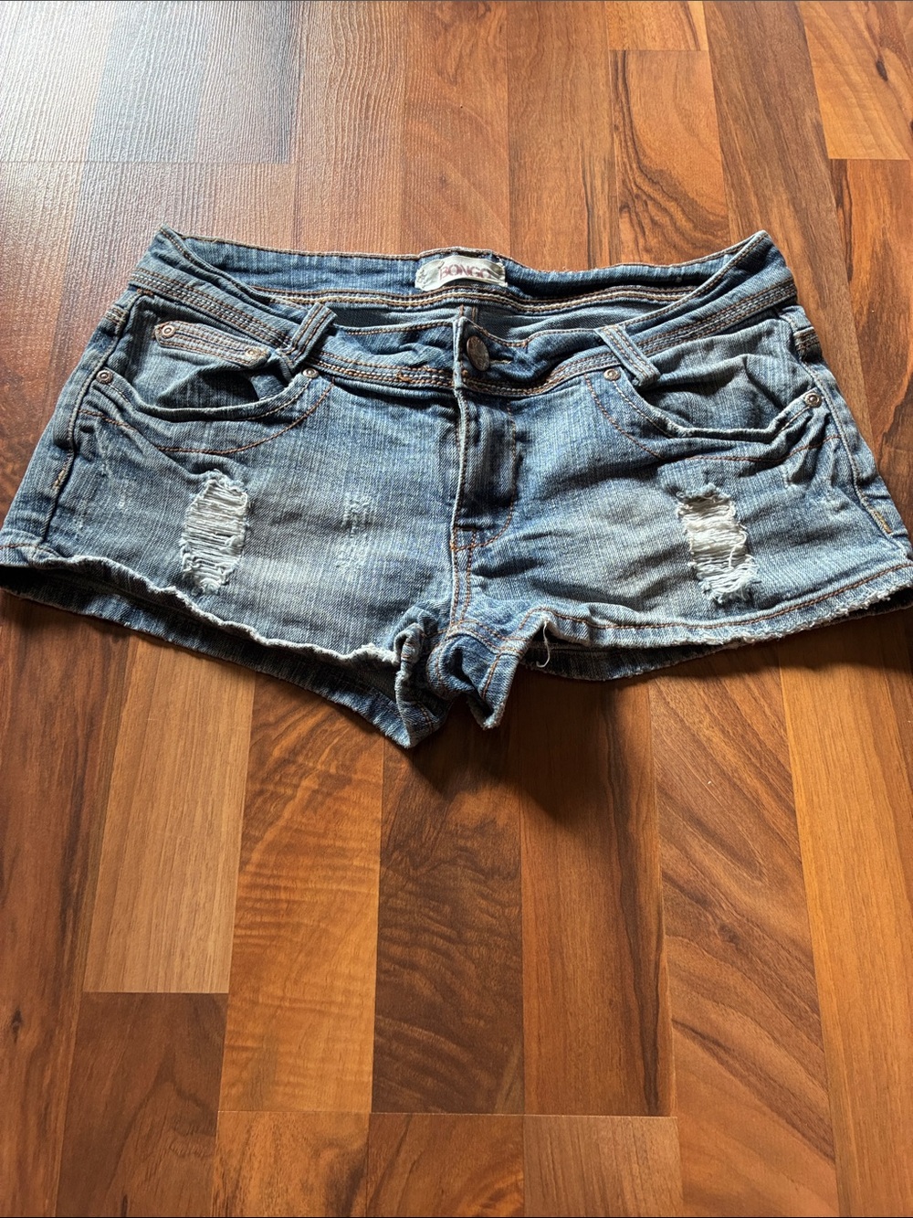 BONGO Light Blue Distressed Denim Cutoff Shorts
